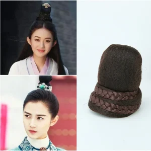 Accessoires de chignon Hanfu vintage pour adultes, faux morceau de cheveux, vêtements de sauna fantaisie, noir, brun, prairie, chinois