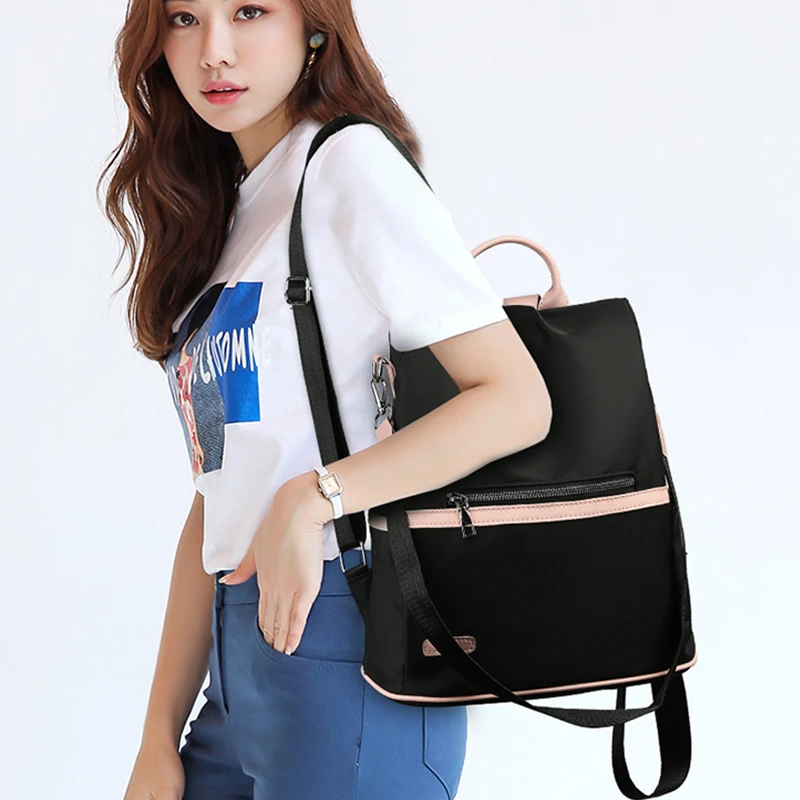sac à dos oxford décontracté pour femmes, fourre tout d'école en nylon imperméable noir pour adolescentes de bonne qualité, fourre tout de voyage à la mode sac à dos oxford décontracté pour femmes, fourre tout d'école en nylon imperméable noir pour adolescentes de bonne qualité, fourre tout de voyage à la mode