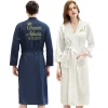 Peignoir Kimono Personnalisé pour Femme et Homme, Tenue de Soirée de Mariage, avec Date de Nom, pour Demoiselle d&rsquo;Honneur