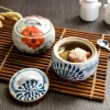 tasse à ragoût en céramique de style japonais avec couvercle, tasse à soupe, bol à œufs cuits à la vapeur, pot à ragoût, tasse en céramique pour la maison