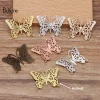 boyute accessoires de bijoux faits à la main, papillon en métal et laiton, filig123, 25x35mm, 50 pièces par lot