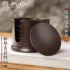 service à thé cérémonie du thé kung fu, sous verre, tapis isolant, support de tasse, ensemble combiné en ébène pour la maison japonaise, accessoires