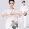uniforme de chapelle tai en coton et lin pour femmes, tenue d'entraînement ba duan jin de marque haut de gamme, vêtements de chapelle tai blancs, nouveau style 2025