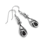 Huitan – boucles d&rsquo;oreilles suspendues Vintage pour femmes, Design époxy noir, accessoires féminins élégants, bijoux rétro de haute qualité, livraison directe