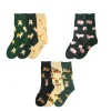 qisin – chaussettes en coton pour femme, style japonais, harajuku, motif chien de dessin animé, mignonnes, mode hipster, skateboard, art animal