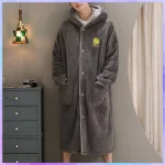 Peignoir chaud à manches longues pour hommes, Kimono en velours épais, vêtements de maison, Pijama Hombre, Cardigan, Robe Design, 1 pièce