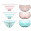 culotte de style japonais pour femme, bikini à rayures mignonnes, taille artificiel astique ou en coton