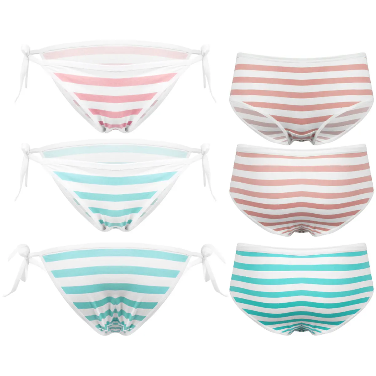culotte de style japonais pour femme, bikini à rayures mignonnes, taille artificiel astique ou en coton culotte de style japonais pour femme, bikini à rayures mignonnes, taille artificiel astique ou en coton
