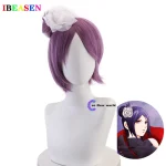 Perruque Ninja Konan Cos, perruque violette avec tête fleurie, perruque de déguisement Cosplay résistante à la chaleur, nouvelle collection 2020