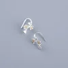 boucles d'oreilles clip en argent sans fleur pour femmes et filles, mini niche florale, manchette compacte, bijoux fins élégants, nouveau document, 2025
