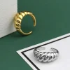 xiyanike – bague française à fil oblique pour femmes, couleur argent, ouverture simple, bijoux à la mode, raffinement, prévention des allergies, cadeau