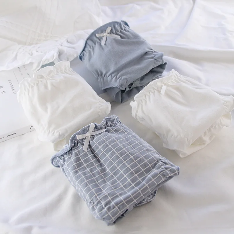 sous vêtements japonais purs pour femmes avec bord d'oreille, sous vêtements mignons sans couture, coton respirant, lingerie kawaii, taille moyenne, vent simple sous vêtements japonais purs pour femmes avec bord d'oreille, sous vêtements mignons sans couture, coton respirant, lingerie kawaii, taille moyenne, vent simple