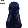 unisexe femmes hommes soie durag turban chapeau perruques biker chapeaux bandeau cheveux accessoires longues queue sangles bandanas soyeux durags