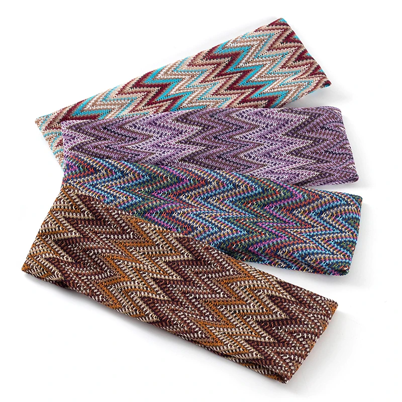 Geebro bohême rayé dame bandeau à la main en plein air bandeau mode multicolore cheveux accessoires pour femmes noué coiffure Geebro bohême rayé dame bandeau à la main en plein air bandeau mode multicolore cheveux accessoires pour femmes noué coiffure