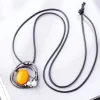 long collier vintage pour femme, perles de pierre orange, mode k pop, bijoux ras du cou suspendus, pmoteequigoth, produits tendance
