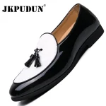 Chaussures en cuir à pampilles pour hommes, mocassins décontractés à enfiler, chaussures formelles de mariage italien, chaussures de fête respirantes