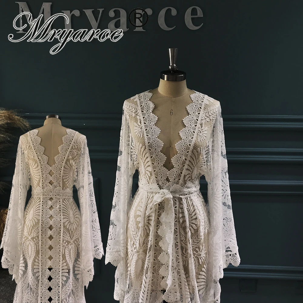 Zelyarce-Robe de mariée bohème en dentelle, robe éducative, caftan à manches bohème, robes de patients Zelyarce-Robe de mariée bohème en dentelle, robe éducative, caftan à manches bohème, robes de patients