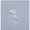 boucles d'oreilles clip en argent sans fleur pour femmes et filles, mini niche florale, manchette compacte, bijoux fins élégants, nouveau document, 2025