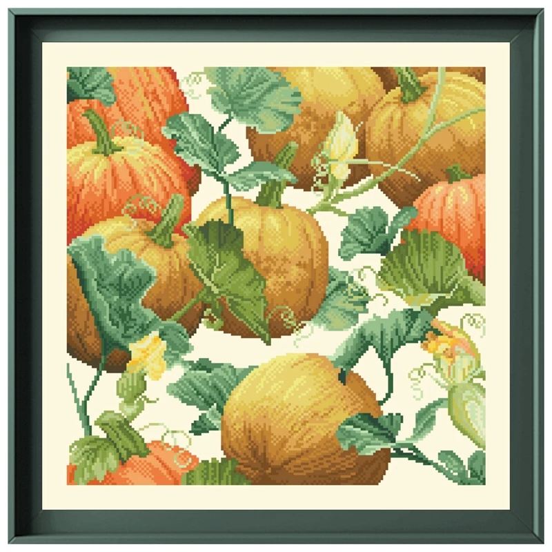 kit de points de croix en coton jaune clair, patch citrouille, motif de fruits, 18ct, 14ct, 11ct, pour bricolage, broderie, ensemble artisanal kit de points de croix en coton jaune clair, patch citrouille, motif de fruits, 18ct, 14ct, 11ct, pour bricolage, broderie, ensemble artisanal