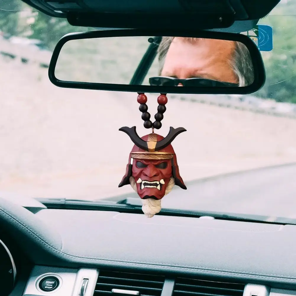 kabaamasks pendentif de miroir de vue arrière de voiture, casque japonais oni, décorations de voiture d'halloween, cadeau kabaamasks pendentif de miroir de vue arrière de voiture, casque japonais oni, décorations de voiture d'halloween, cadeau