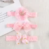 bandeau de cheveux avec nœud papillon pour bébé, 3 pièces/lot, couronne fleurie, pour sauna, joli vêtement pour enfants, accessoire photo photographié