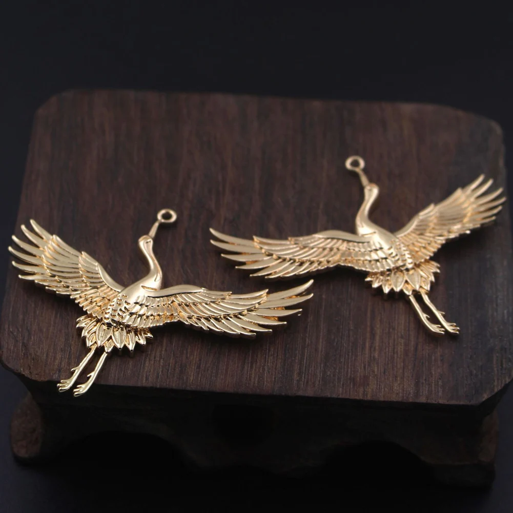 6 paires de grues coulées en laiton, décoration d'oiseaux de haute qualité, couleur argent or pour accessoires artisanaux 6 paires de grues coulées en laiton, décoration d'oiseaux de haute qualité, couleur argent or pour accessoires artisanaux