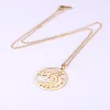 skyrim collier pendentif dragon chinois rond, acier inoxydable, colliers de déclaration de déclaration de déclaration de déclaration, bijoux pour hommes et femmes, sion l