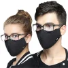 Masque facial coréen en coton, masque Anti-poussière, respirateur avec filtre à charbon actif, lunettes Kpop noires, masque sur la bouche