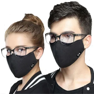 Masque facial coréen en coton, masque Anti-poussière, respirateur avec filtre à charbon actif, lunettes Kpop noires, masque sur la bouche