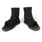 Chaussures de Cosplay Anime japonais pour hommes et femmes, sandales souples en coton noir, bottes pour Halloween et fête de noël