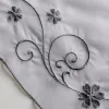 rideau romain brodé à impression florale, rideaux de fenêtre transparents pour cuisine, salon, panneau de criblage en voile avec ceintures en ruban