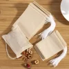 sachets de thé en papier biodégradable, 100 pièces, avec cordon de serrage, filtre écologique, sachets de thé vides, feuilles mobiles, poudre de thé, médecine à base de plantes