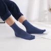chaussettes à orteils pour hommes, chaussettes à cinq doigts, en coton respirant, sport, course à pied, couleur unie, noir, blanc, gris, bleu, kaki, café, sox