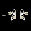 boucles d'oreilles clip en argent sans fleur pour femmes et filles, mini niche florale, manchette compacte, bijoux fins élégants, nouveau document, 2025