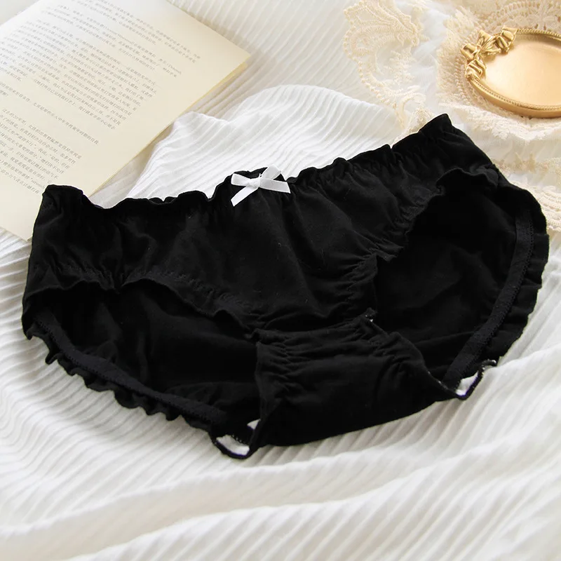 sous vêtements japonais purs pour femmes avec bord d'oreille, sous vêtements mignons sans couture, coton respirant, lingerie kawaii, taille moyenne, vent simple sous vêtements japonais purs pour femmes avec bord d'oreille, sous vêtements mignons sans couture, coton respirant, lingerie kawaii, taille moyenne, vent simple