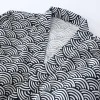pyjama de style japonais pour hommes et femmes, ensemble kimono enveloppant, imprimé ondulé seigaiha, 100% coton, vêtements de détente unisexes, costume de nuit