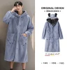 peignoir chaud à manches longues pour hommes, kimono en velours épais, vêtements de maison, pijama hombre, cardigan, robe design, 1 pièce