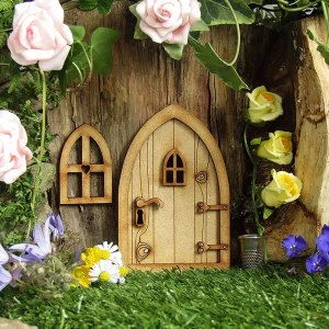 Porte de lutin nickel é l&rsquo;inventaire en bois, peinture de bricolage, décor vintage, maison de courses, accessoires d&rsquo;artisanat de jardin, maison de beurre, cadeau de micro paysage
