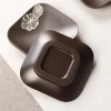 service à thé cérémonie du thé kung fu, sous verre, tapis isolant, support de tasse, ensemble combiné en ébène pour la maison japonaise, accessoires
