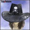 chapeau gothique lolita harajuku spice girl pour hommes et femmes, chapeau de cow boy à bord roulé, chapeau en feutre western jazz, vintage
