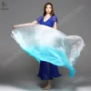 châle en soie pour danse du ventre, voile de soie, foulard personnalisé pour le visage, écharpe défilée à la main, dégradé 200cm 250cm 270cm