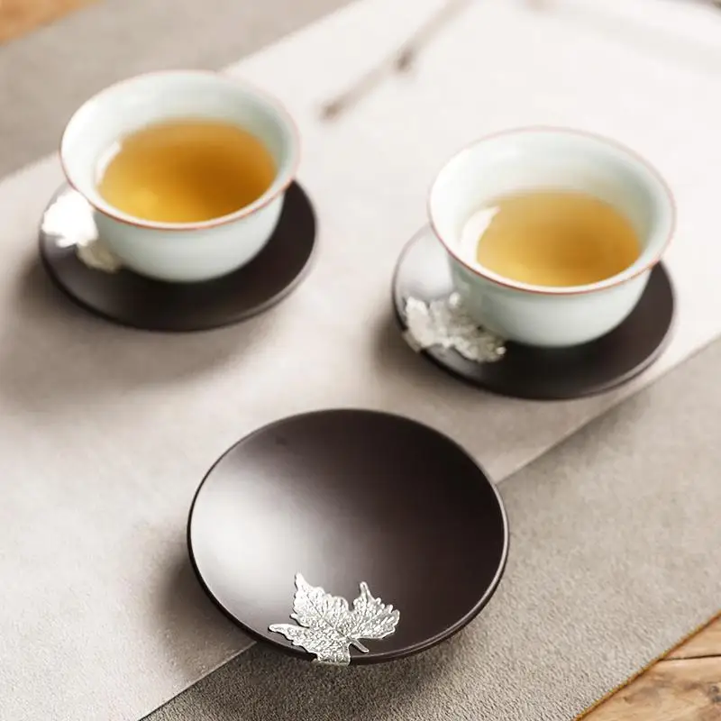 service à thé cérémonie du thé kung fu, sous verre, tapis isolant, support de tasse, ensemble combiné en ébène pour la maison japonaise, accessoires service à thé cérémonie du thé kung fu, sous verre, tapis isolant, support de tasse, ensemble combiné en ébène pour la maison japonaise, accessoires