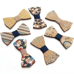 Noeud papillon en bois Gentleman pour homme, nœuds papillon, document fait à la main, motif, fête, unique, mode Noeud papillon en bois Gentleman pour homme, nœuds papillon, document fait à la main, motif, fête, unique, mode