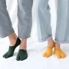chaussettes d'été en coton peigné à deux doigts pour hommes et femmes, respirantes, antidérapantes, invisibles, basses, bateau