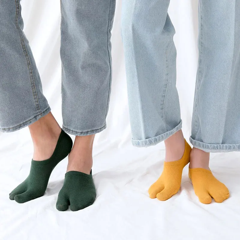 chaussettes d'été en coton peigné à deux doigts pour hommes et femmes, respirantes, antidérapantes, invisibles, basses, bateau chaussettes d'été en coton peigné à deux doigts pour hommes et femmes, respirantes, antidérapantes, invisibles, basses, bateau
