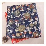 Tissu imitation satin de style japonais, tissu à motifs floraux pour robe de maison en brocart