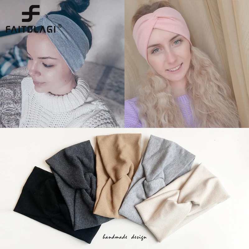 femmes bandeau couleur unie large turban noeud croisé tricot bandeau filles lavage visage cheveux accessoires automne coton torsadé bandeau femmes bandeau couleur unie large turban noeud croisé tricot bandeau filles lavage visage cheveux accessoires automne coton torsadé bandeau