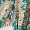 kimono bohème imprimé paon fleur, col en v, longue chemise ethnique laçage avec ceintures, long cardigan boho, nœud papillon