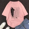 rose japonais anime attaque sur titan femmes t shirt levi ackerman oeil punk hauts été harajuku ample gothique à manches courtes t shirt