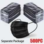 10/50/100/200/500 pièces masque jetable paquet séparé masques noirs emballage indépendant 3 couches masque de protection sûr 10/50/100/200/500 pièces masque jetable paquet séparé masques noirs emballage indépendant 3 couches masque de protection sûr
